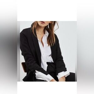Topshop Split Cuff Double Button Black Lightweight Blazer
